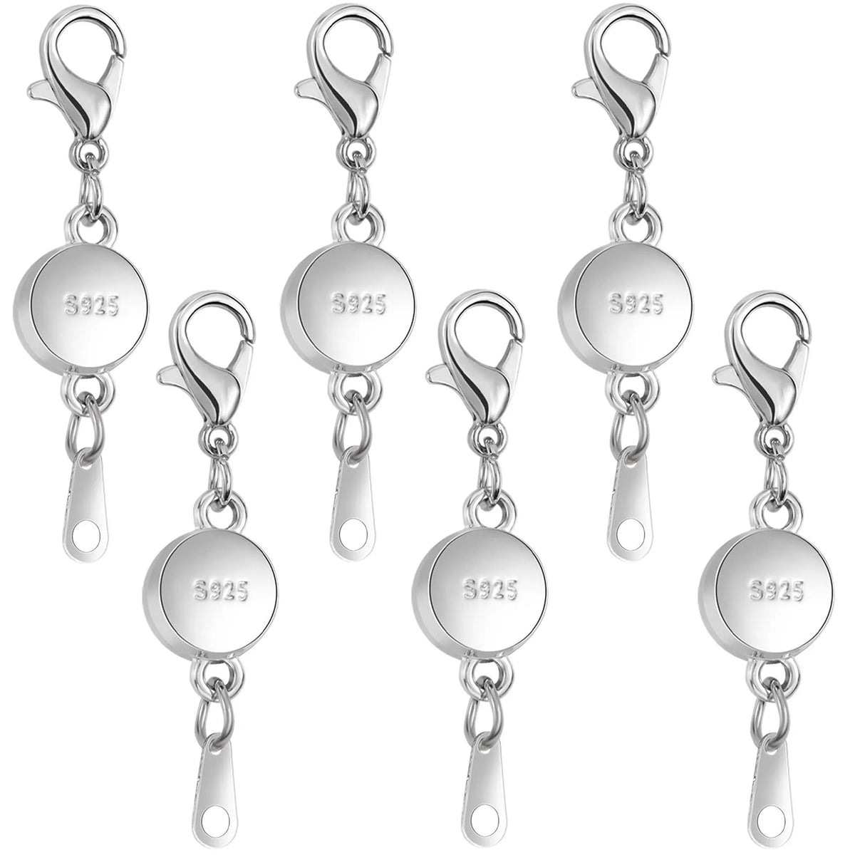 925 Silver Magnetic Jewelry Clasp - Round Necklace Closure & Clasp Converter for DIY Jewelry Making