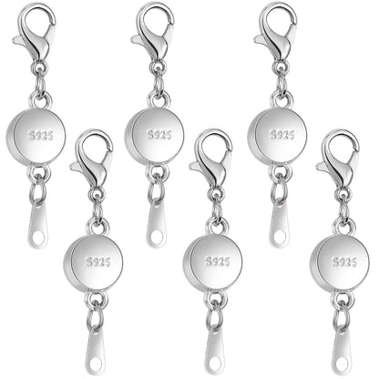 925 Silver Magnetic Jewelry Clasp - Round Necklace Closure & Clasp Converter for DIY Jewelry Making