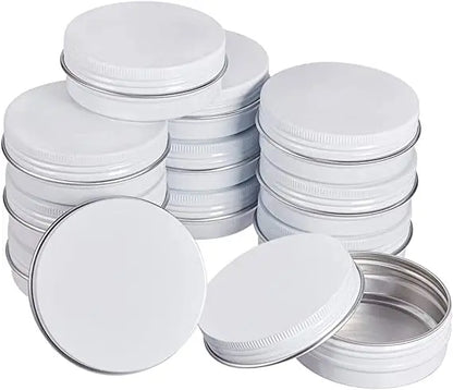 50PCS Aluminum Tin Jars – 5g to 100g Metal Containers for Cosmetic Creams, Lip Balm & Face Care