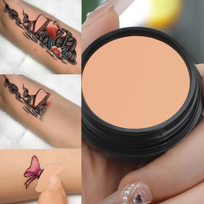 Waterproof Full-Coverage Concealer — Natural Finish Foundation for Tattoos, Scars, All Skin Tones & Types
