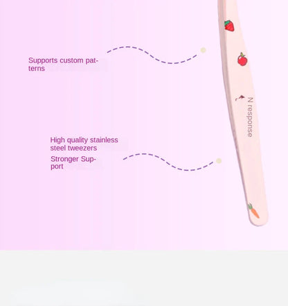 6 Types False Eyelash Tweezers — Stainless Steel Anti-Static Curved & 3D Lash Tools