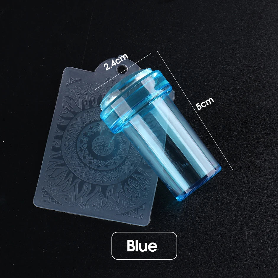 Transparent Nail Art Stamper Kit - French Manicure Stamping Plate, Scraper & Polish Tools