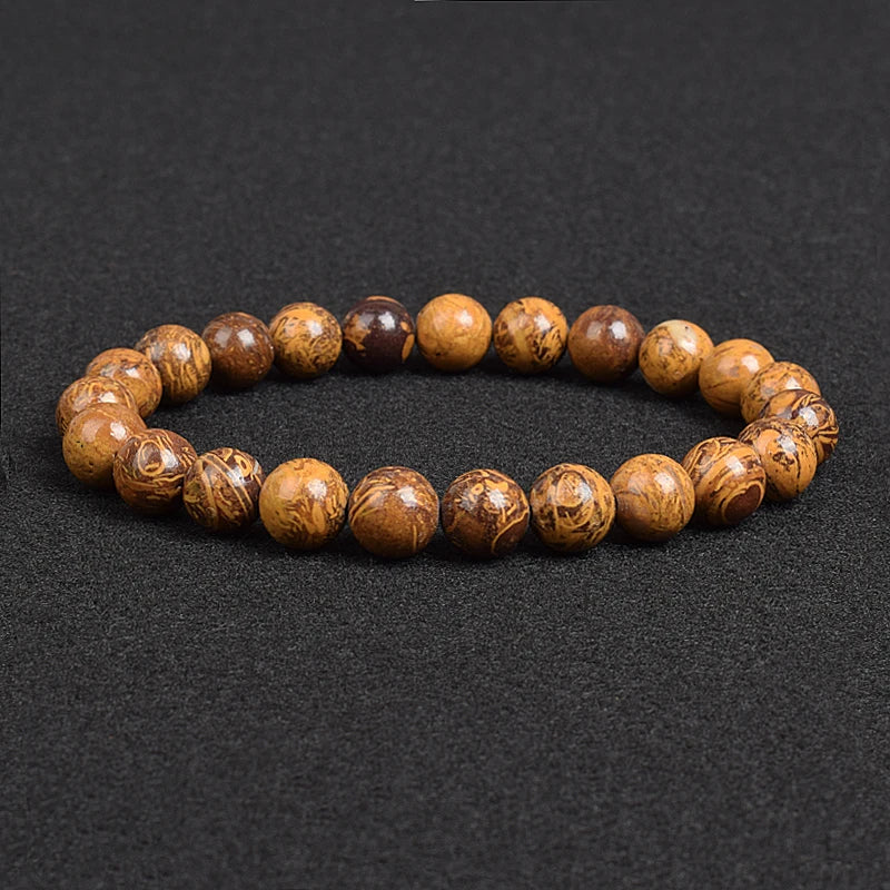 Genuine Natural Stone Beaded Bracelet – Apatite, Lapis Lazuli, Agate & Tiger Eye High Quality Crystal Gem Jewelry Bangle for Men & Women
