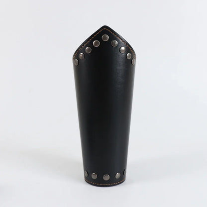 Men’s Medieval Knight Costume Accessories – Hooded Cloak, Scarf, Belt & Wrist Guard for Halloween Cosplay