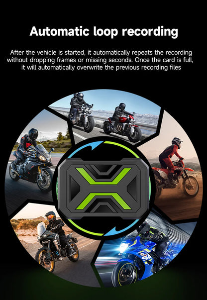 JIUYIN Dual Motorcycle Action Camera – 1080P Front & Rear DVR, Waterproof Dash Cam with WiFi