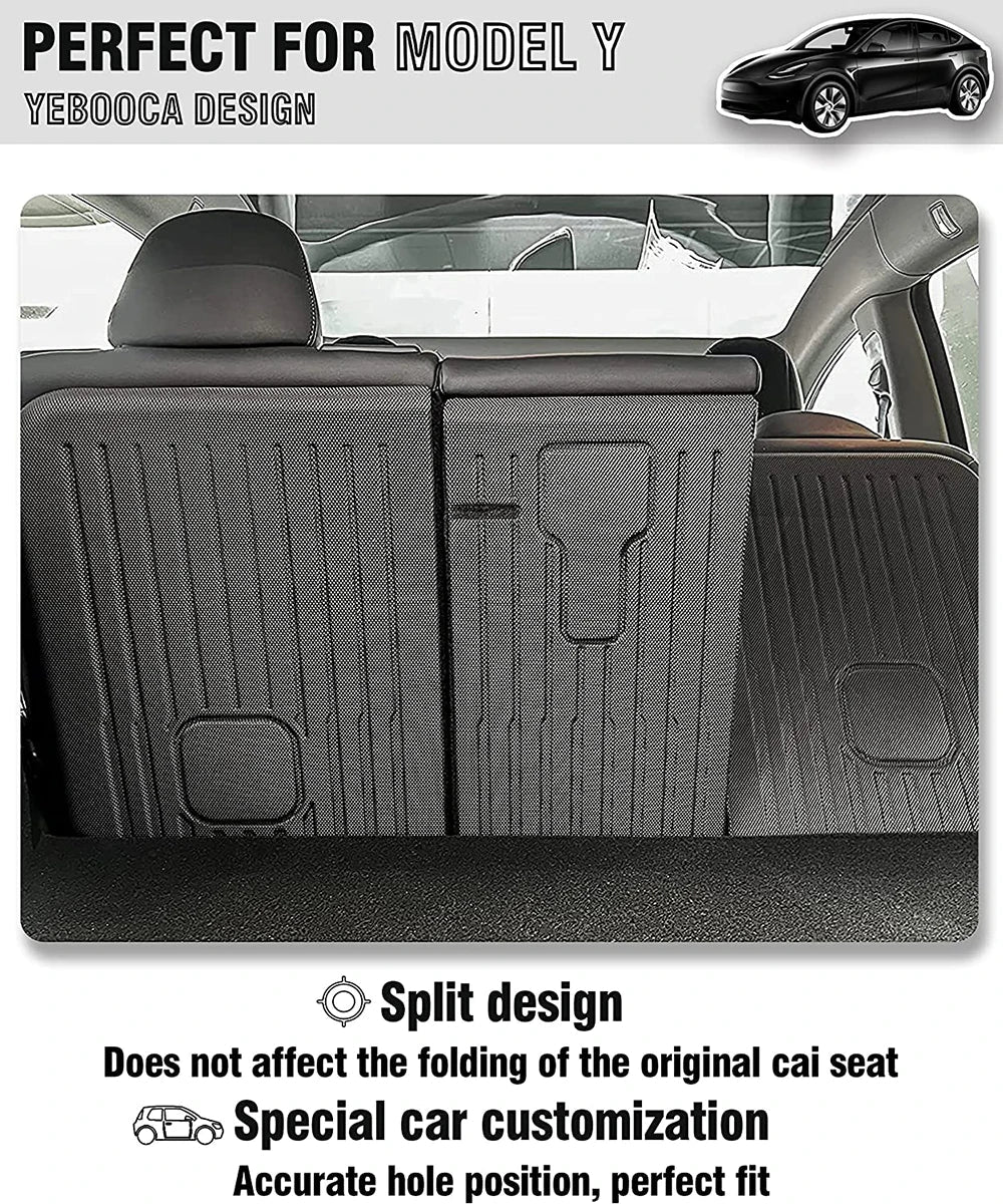Rear Seat Backrest Protector for Tesla Model Y 2020-2025 – Juniper Trunk Anti-Scratch & Anti-Dirty Mat with Velcro