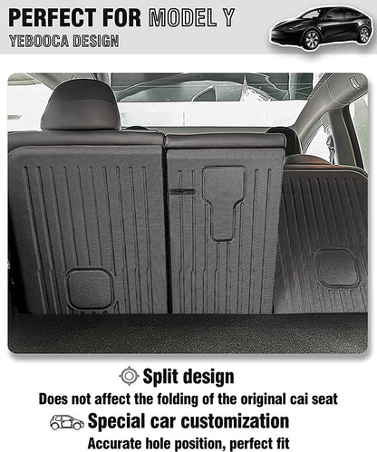 Rear Seat Backrest Protector for Tesla Model Y 2020-2025 – Juniper Trunk Anti-Scratch & Anti-Dirty Mat with Velcro