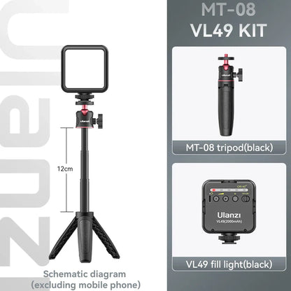Ulanzi MT-08 Mini Tripod – White Foldable Monopod Mount with 1/4'' Universal Tripod for DSLR, Android & iPhone Smartphones