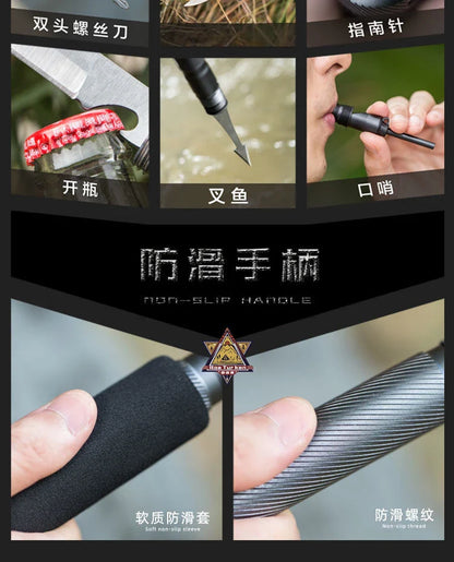 Folding Multifunctional Hiking Poles – Ultralight Telescopic Trekking Poles for Outdoor Camping & Tactical Use