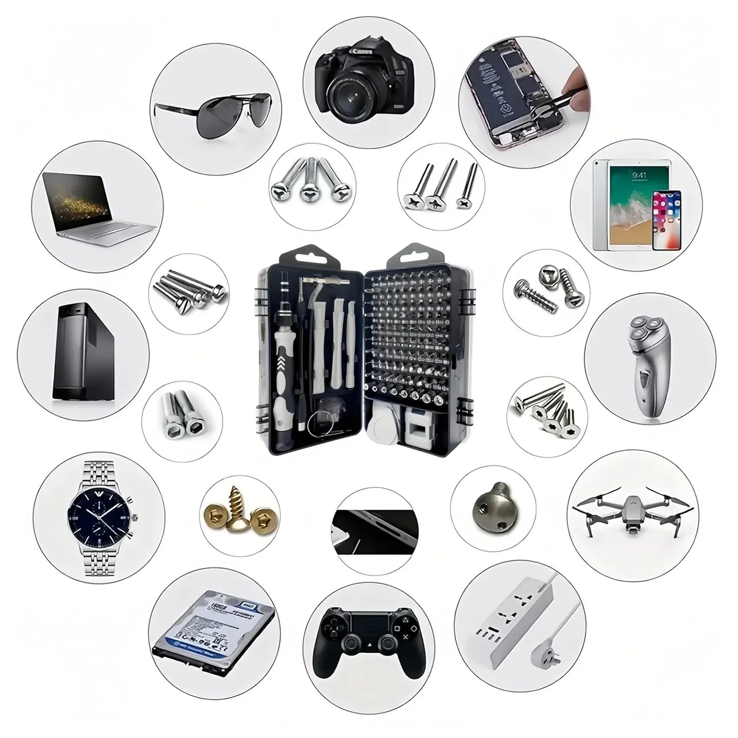 115-in-1 Precision Screwdriver Kit - Professional Repair Tool Set for Electronics Phone Watch and Auto Maintenance
