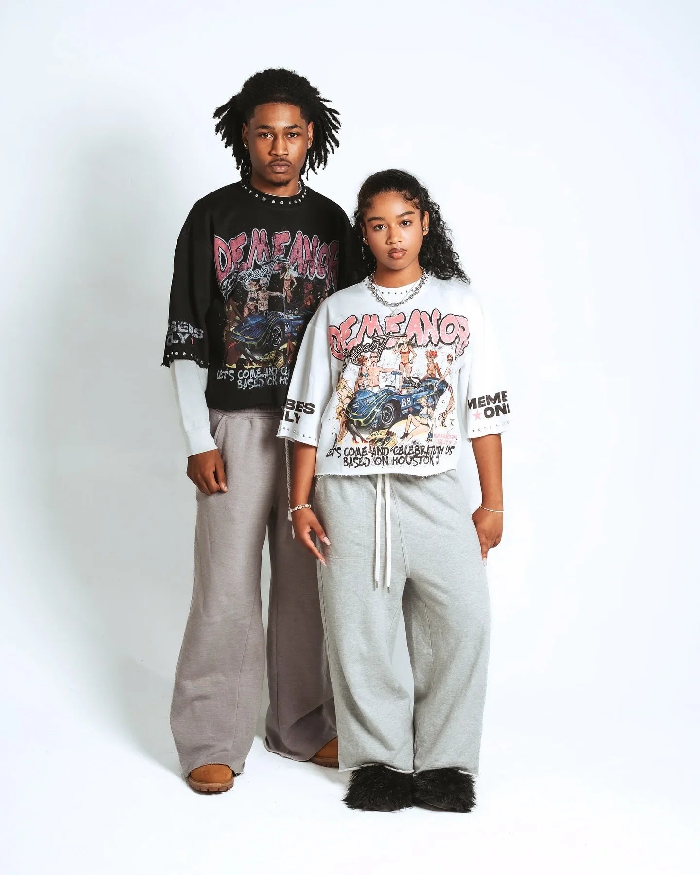 Women’s Harajuku Klein Stone Embroidery Crop Tee – Y2K Gothic Graphic, Cotton Loose Long Sleeve Hip Hop T-Shirt