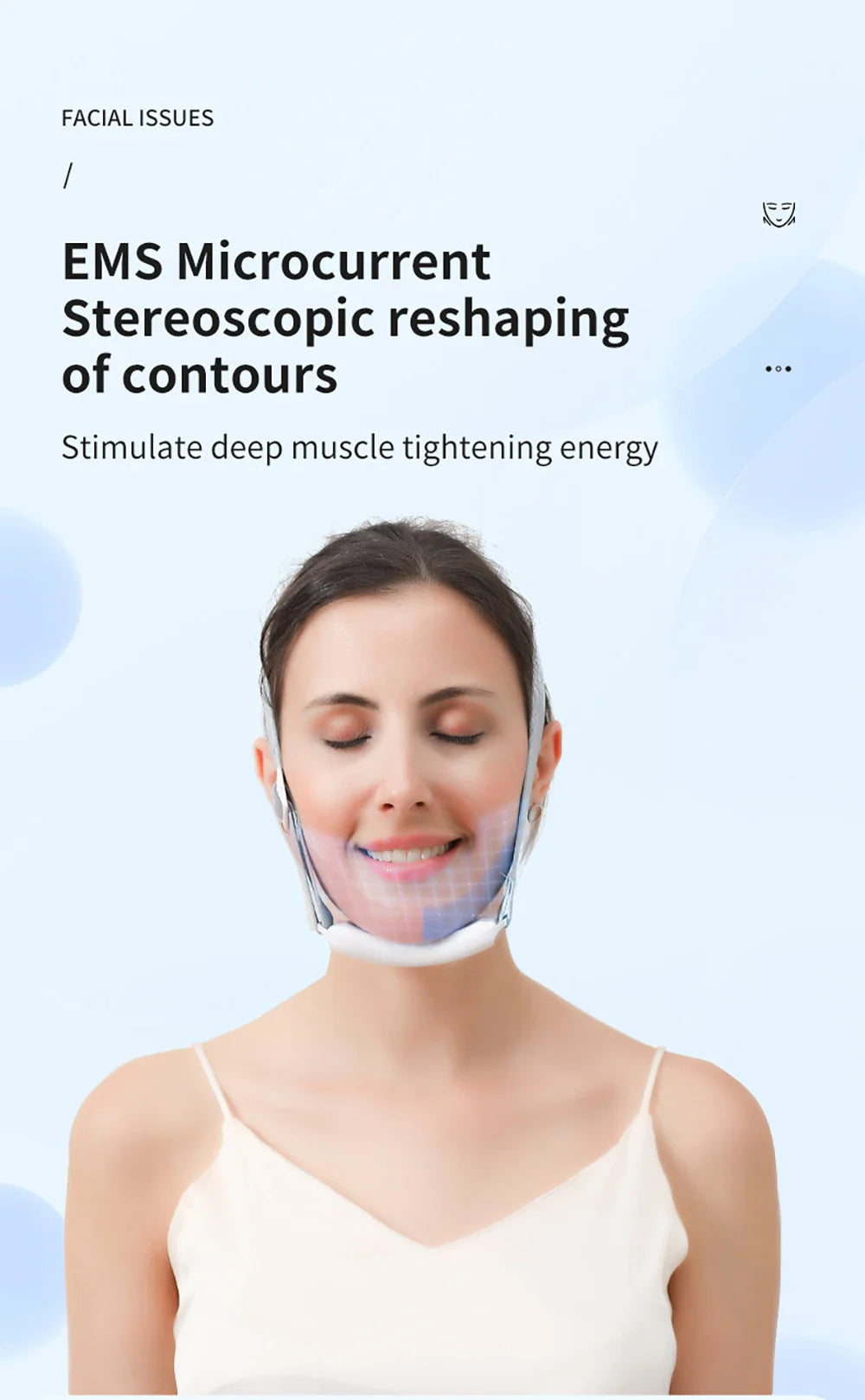 EMS Face Lifting Massager – Anti-Wrinkle, Firming V-Face Lift Microcurrent Device for Double Chin Skin Care