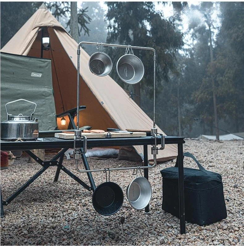 Outdoor Portable IGT Table Light Pole Bracket – Stainless Steel Camping Desktop Accessory