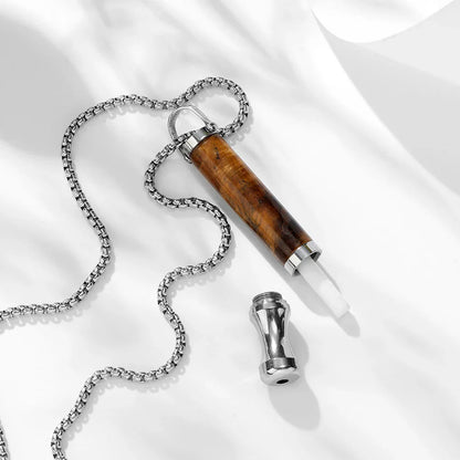 Quit Smoking Meditation Pendant Necklace – Titanium Steel Unisex Anti-Smoking Necklace with Filter Cotton