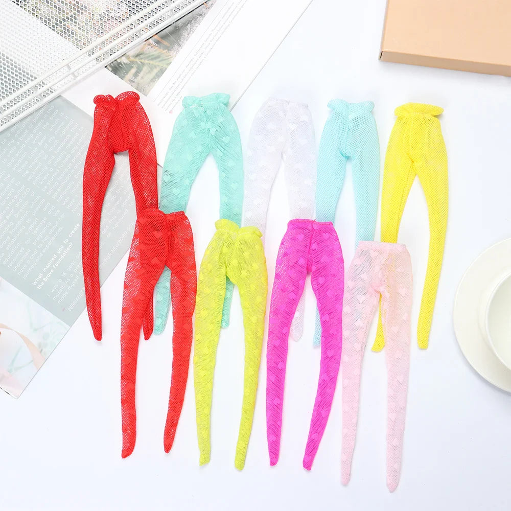 30cm Doll Silk Stockings – Mini Fishnet Tights for 1/6 Dolls, Elastic Leggings & Sock Accessory, Doll Girl Gift