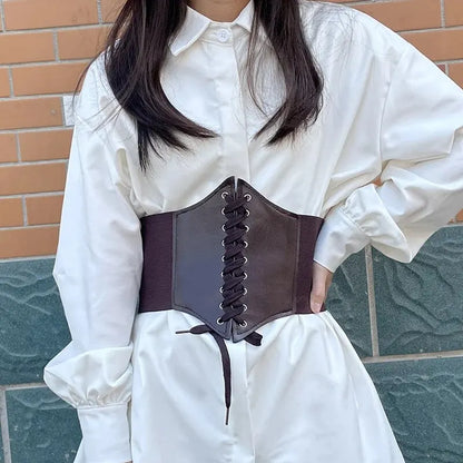 Summer Versatile Elastic Waist Belt: Wide Waist Sealing Band for Ladies Dress, Western Suit, and Outerwear Decoration