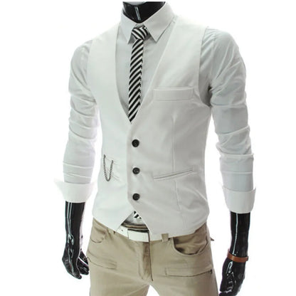 Men's Slim Fit Dress Vest 7XL - High Quality Suit Waistcoat, Sleeveless Formal Business Jacket for Casual Wear