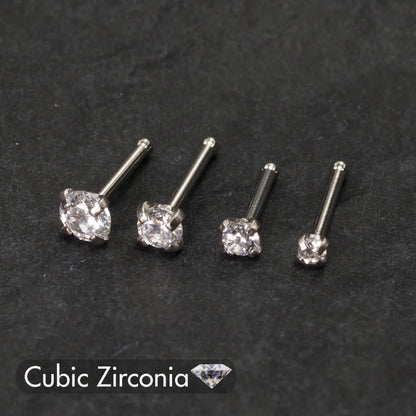 5PCS Stainless Steel Nose Ring Studs — Crystal Nostril Piercing Jewelry for Women & Girls, 1.5/2.0/2.5/3.0mm, 20G