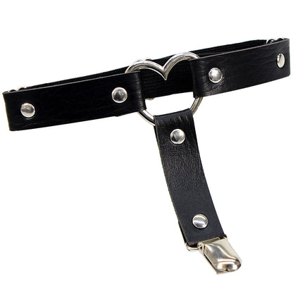 Sexy Leather Thigh Garter Belt – PU Punk Elastic Harness Leg Strap for Women & Girls