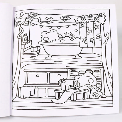 Coloring Books for Adults and Teens, Cute Puppies Cartoon Designs for Relaxation, Cozy Hygge Moment Coloring Fun