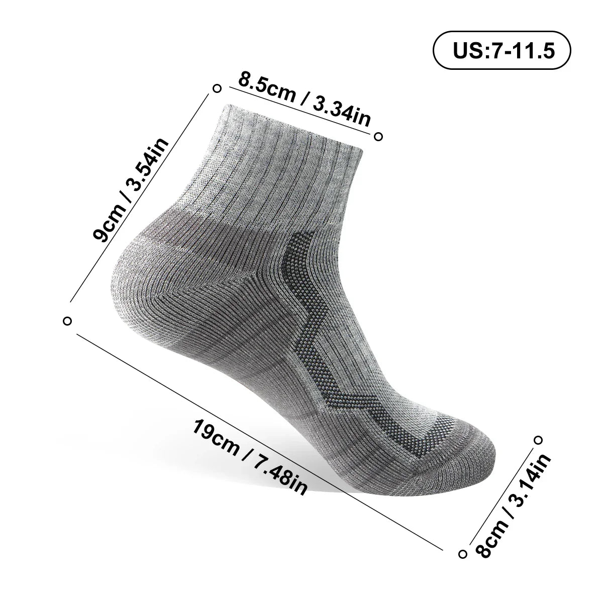 WRELS Merino Wool Thermal Socks – Winter Warm Compression Socks for Skiing, Hiking, Snowboarding & Climbing, Thick Merino Wool Sports Socks