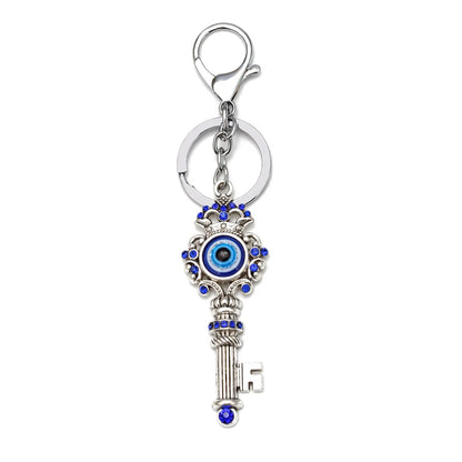 Lucky Eye Fatima Hand Keychain – Alloy Tree of Life Elephant Owl Blue Turkish Evil Eye Car Keyring Jewelry for Men & Women Gift