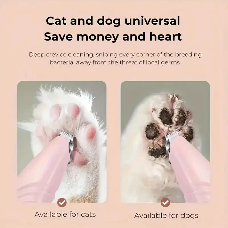 Pet Grooming Electric Clipper – Battery-Free Dog & Cat Hair Trimmer for Paws, Face, Eyes & Butt Hair Removal Tool
