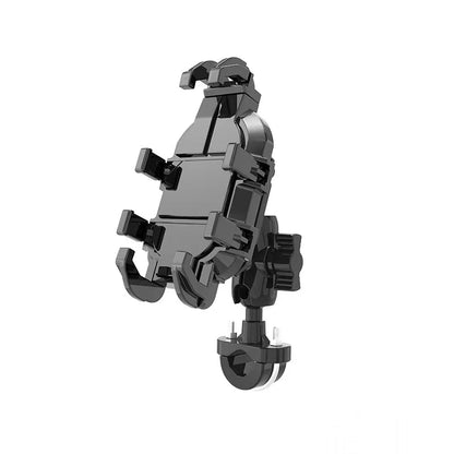 Adjustable Motorcycle Phone Holder with Shock Absorber – 360° Rotating Mobile Mount for Scooter, ATV, Bike