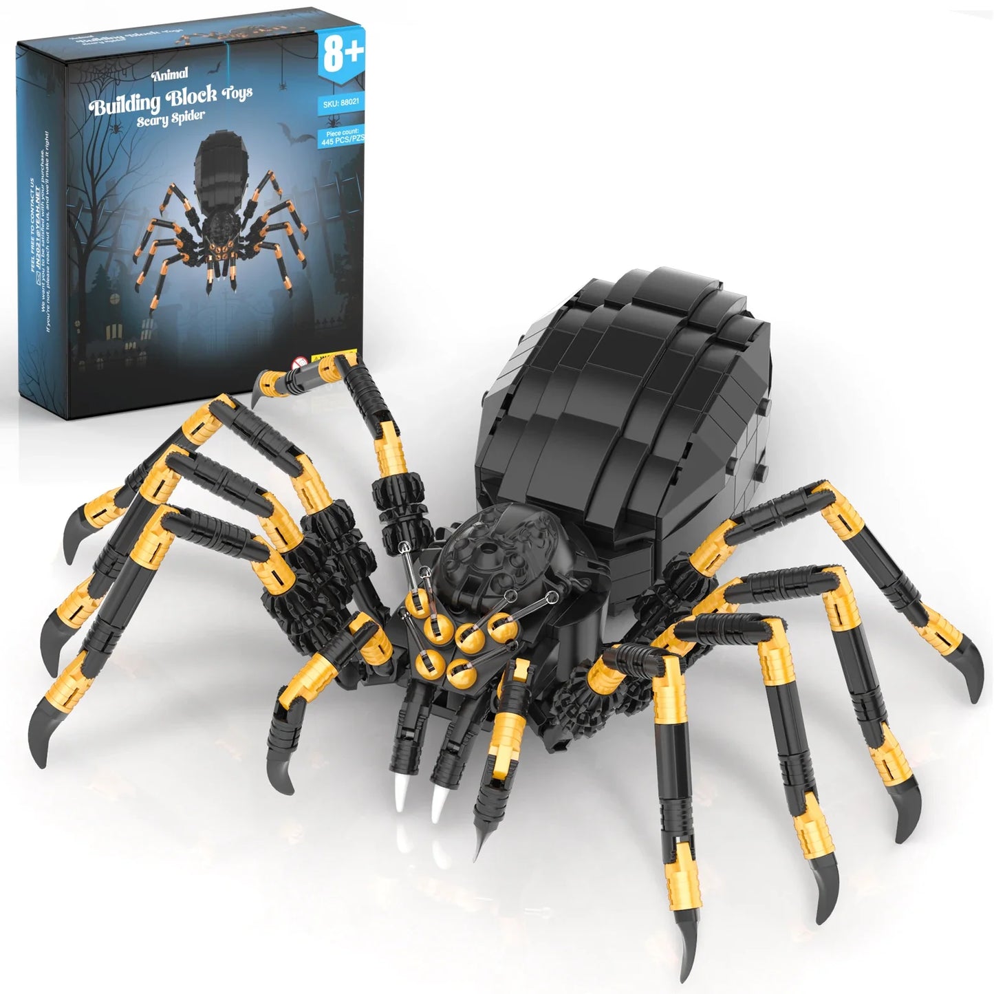 Creative Wild Animal Spider Building Blocks – Micro Assembly Kit, Halloween Horror Toy for Kids