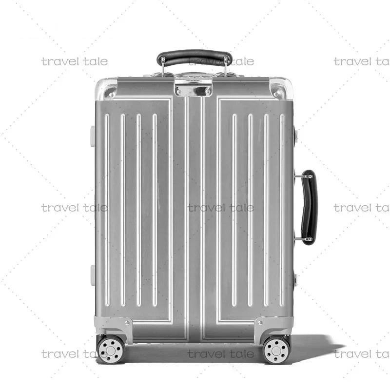 VESOCOVO Aluminum Trolley Suitcase — 20", 26", 30" Large Rolling Luggage Bag with Wheels