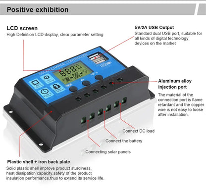 300W/600W Solar Panel Kit - Complete 12V Polycrystalline USB Power, Portable Outdoor Rechargeable Solar Cell Generator
