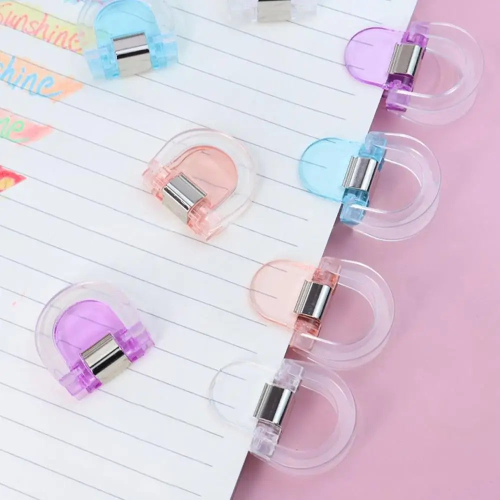 4PCS Multifunctional Mini Page Holder Clips – Multicolor Transparent Paper Clips for Memos, Files, Indexes & Magazines