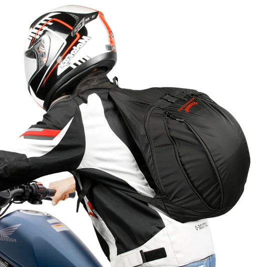 Motorcycle Travel Luggage Backpack - 20-28L Expandable, Waterproof, Large Capacity Helmet and Laptop Bag for Riding