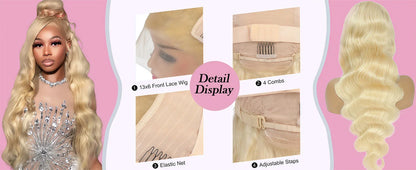 38 Inch 613 Blonde Body Wave HD Lace Front Wig – 13x6 Lace Frontal Human Hair Wig for Women