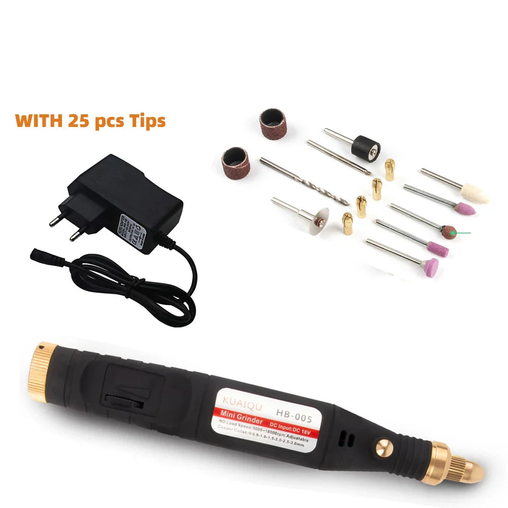 Adjustable 5-Speed Electric Rotary Tool – 5000-18000 RPM Dremel Grinder Engraver Pen with 165-Piece Tip Set