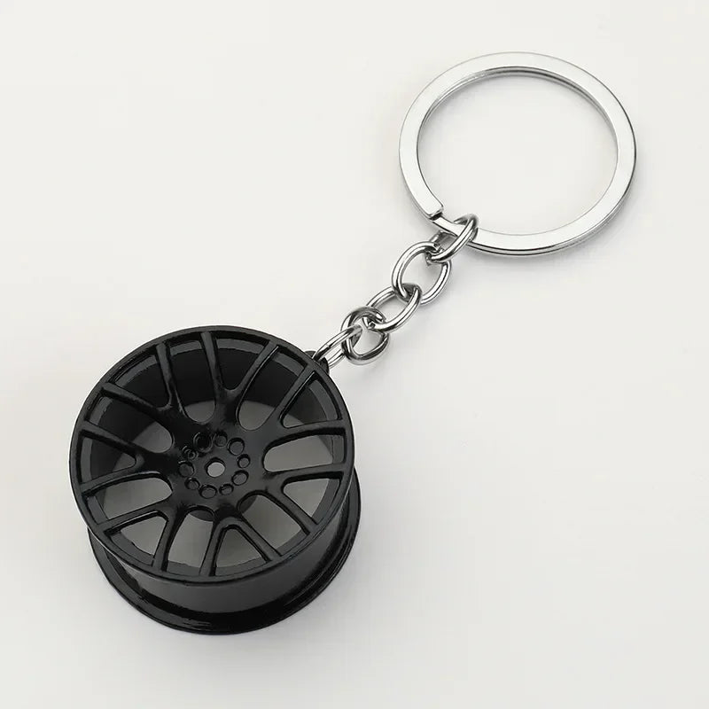 Creative Gear Head Keychain – Speed Gearbox & Turbo Hub Brake Disc Pendant for Car Keys, Shock Absorber Keyring