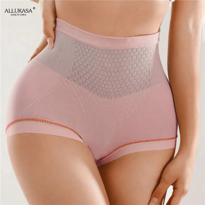 High Waist Women's Panties: Flat Belly Shaping Briefs with Breathable Mesh - Transparent Knickers for Tummy and Hip Lift