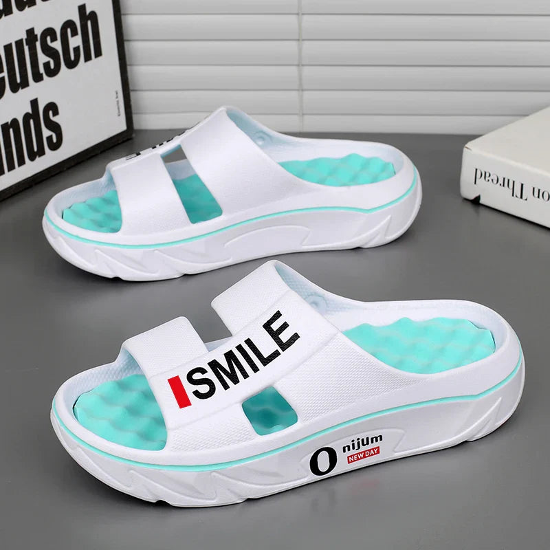 Summer Men’s Massage Slippers – Indoor Outdoor Soft Slides, Beach Sandals & Casual Flip-Flops