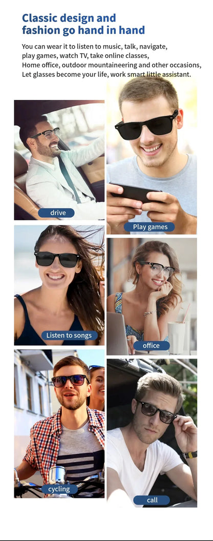 Hiwego Smart Music Sunglasses with Bluetooth Earphones – Wireless HIFI Headset for Driving & Hands-Free Calls