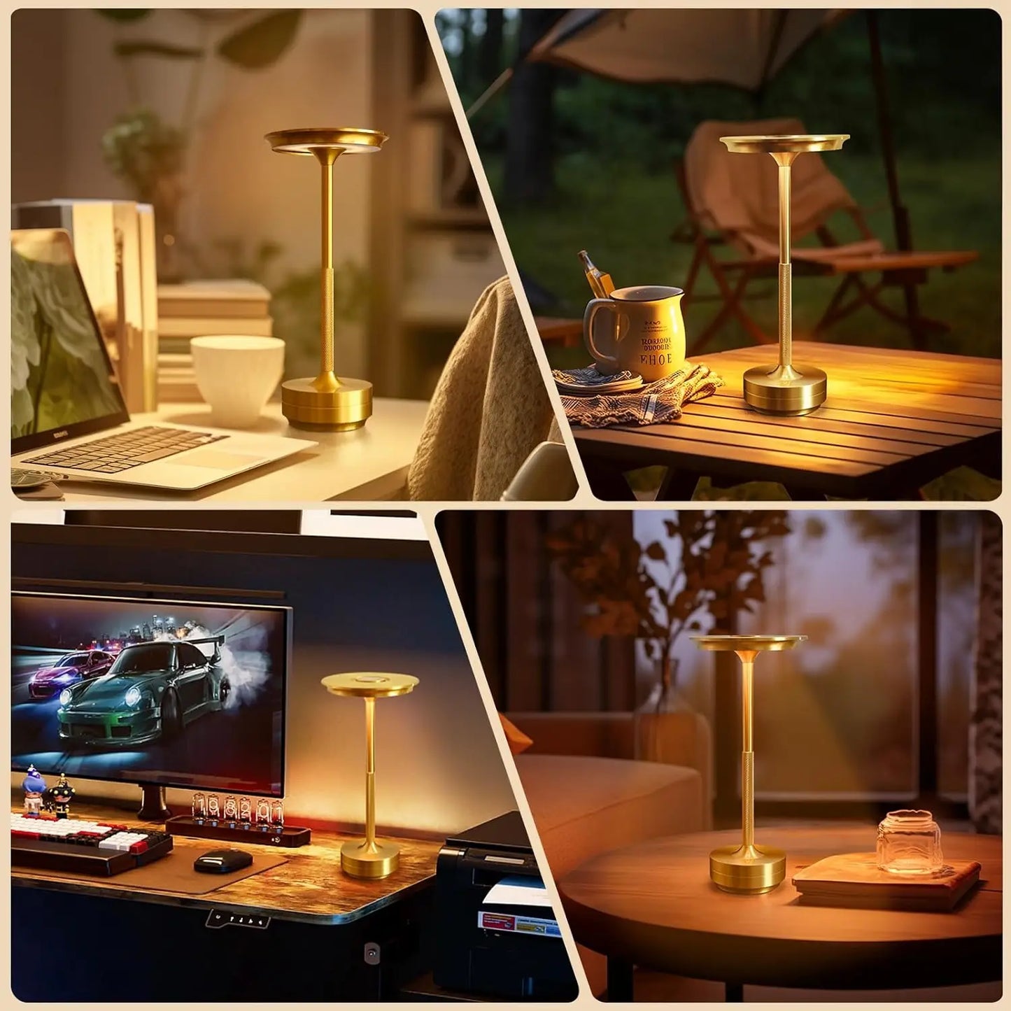 Wireless LED Table Lamp – Rechargeable Touch Sensor Night Light for Restaurant, Hotel & Bedroom Decor