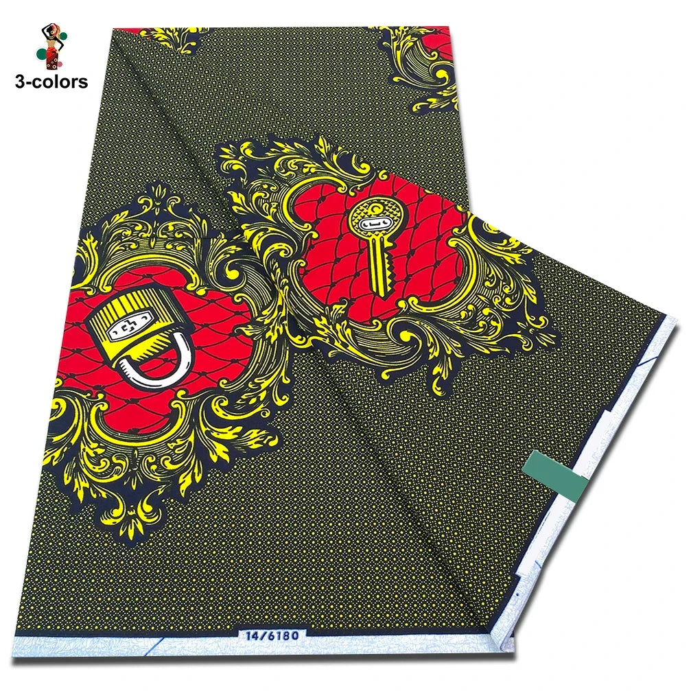 African Real Wax Print Fabric - 100% Cotton Soft Ankara Pagne Material for Dresses