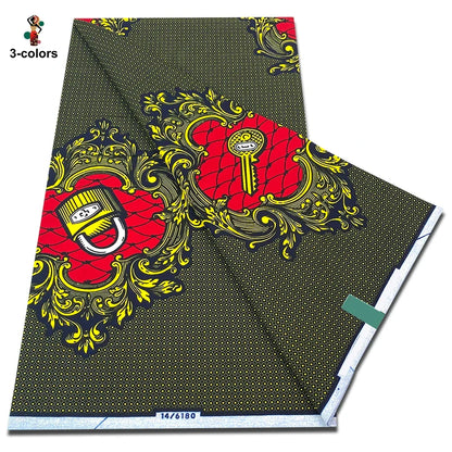 African Real Wax Print Fabric - 100% Cotton Soft Ankara Pagne Material for Dresses