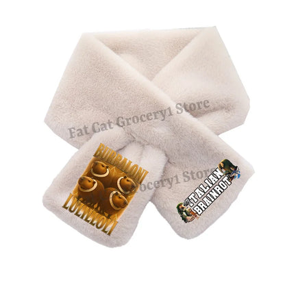 Italian Brainrot Plush Scarf – Kawaii Tralalero Neckerchief for Kids, Boys & Girls, Winter Warm Muffler, Children’s Bandelet Gift