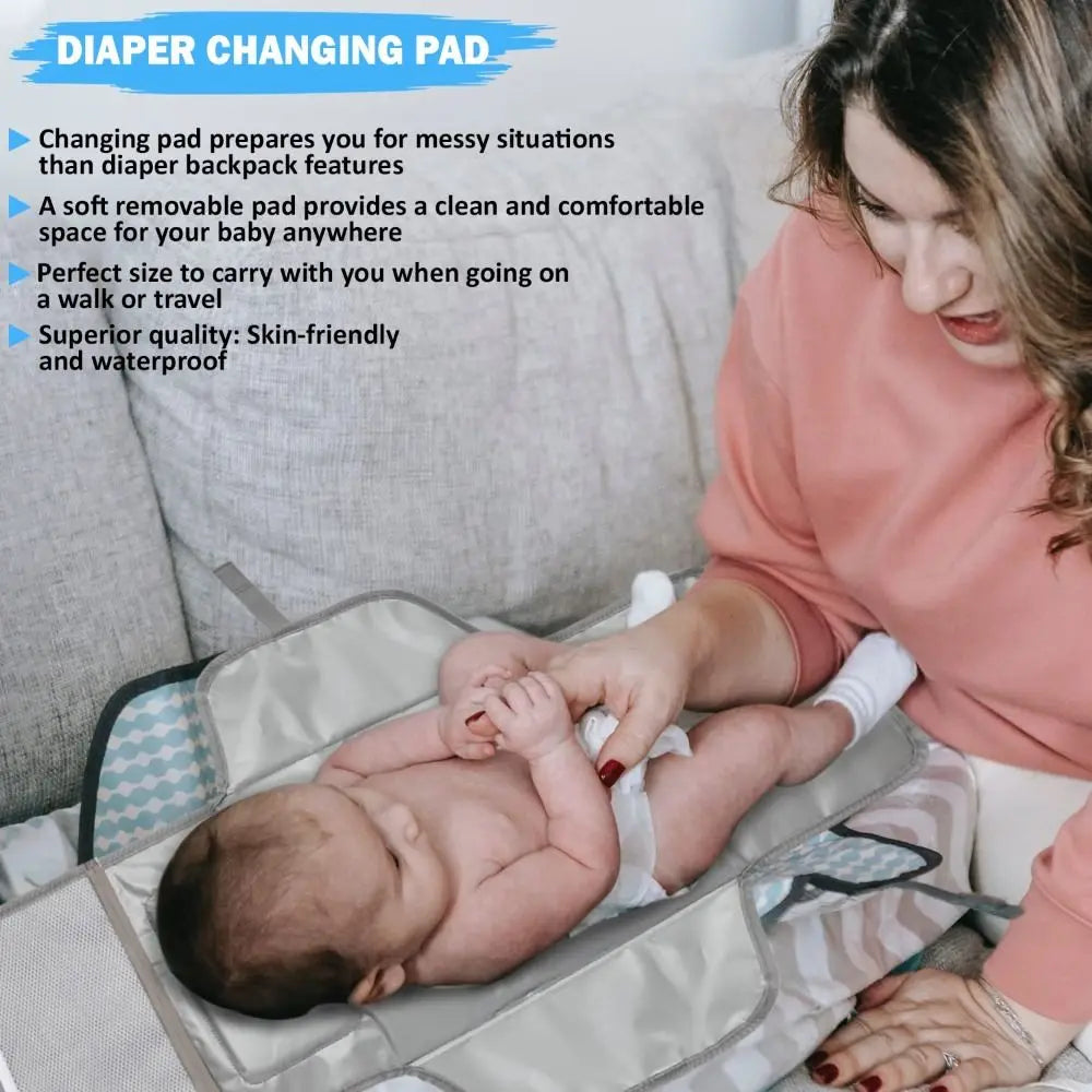 Portable Baby Diaper Changing Pad – Waterproof Travel Station with Pockets | Ideal Baby Gift