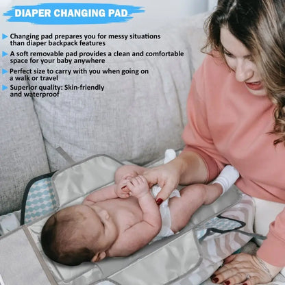 Portable Baby Diaper Changing Pad – Waterproof Travel Station with Pockets | Ideal Baby Gift