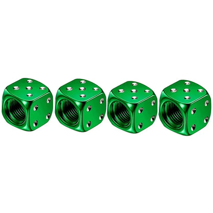 4 Pcs Crown Dice Car Wheel Tire Valve Caps - Universal Tyre Rim Stem Covers | Air Dust & Waterproof | Bling Accessories for Car & Motorcycle