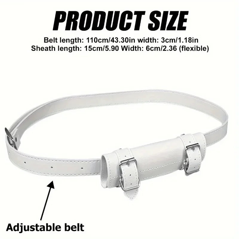 Fashion PU Leather Cosplay Sword Holder Belt – Samurai Anime Costume Accessory for Secure Sword Carry & Roleplay Outfit