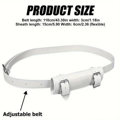 Fashion PU Leather Cosplay Sword Holder Belt – Samurai Anime Costume Accessory for Secure Sword Carry & Roleplay Outfit