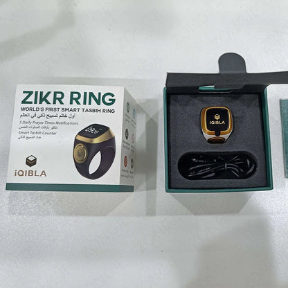 2025 IQibla Smart Zikr Ring – Electronic Digital Tasbih Counter with Vibration Reminder, Waterproof for Muslim Prayer
