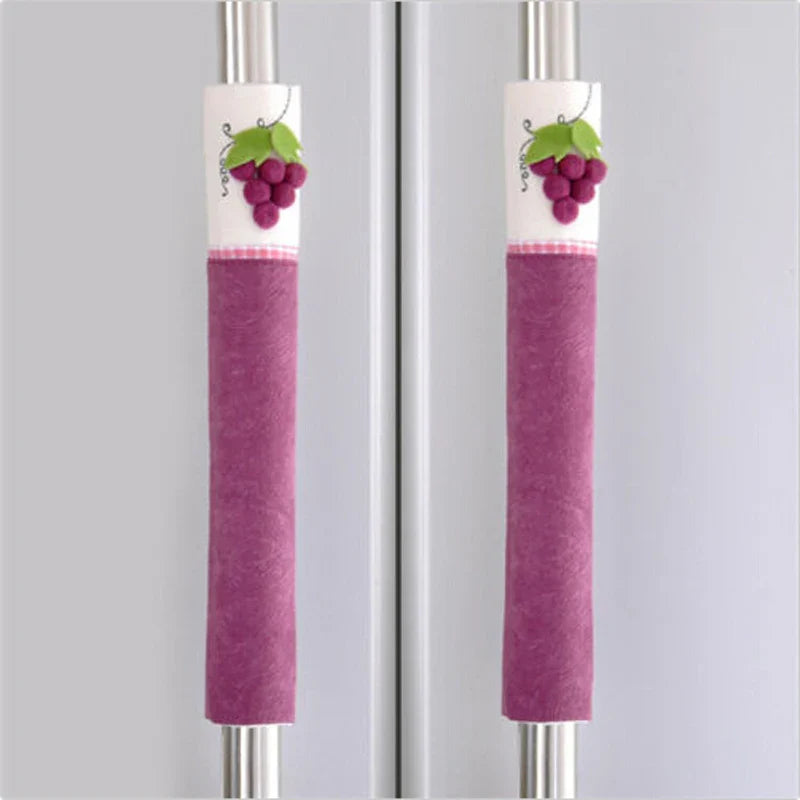 2PCS Refrigerator Door Handle Covers – Anti-Skid Fridge & Oven Protectors, Fingerprint-Resistant Kitchen Decor Gloves